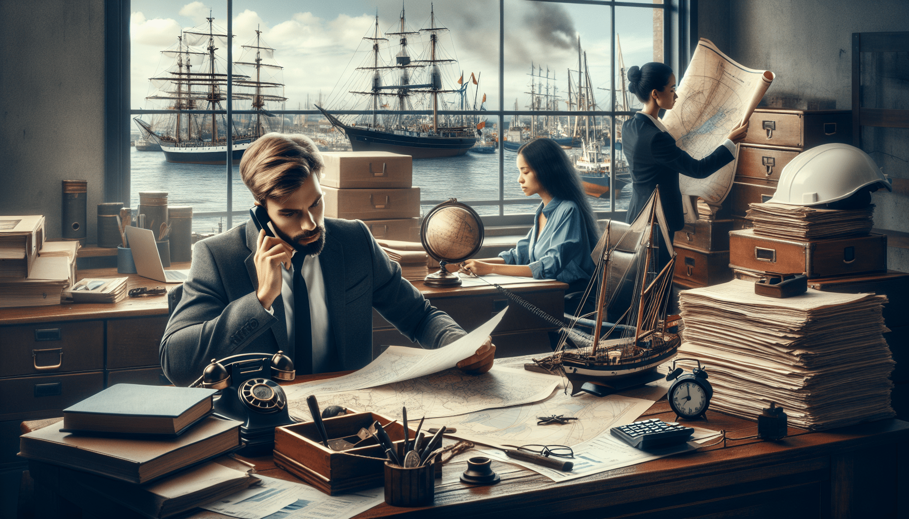 Marine Insurance: a group of people in an office